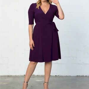 Kiyonna Elegant Purple Midi Dress